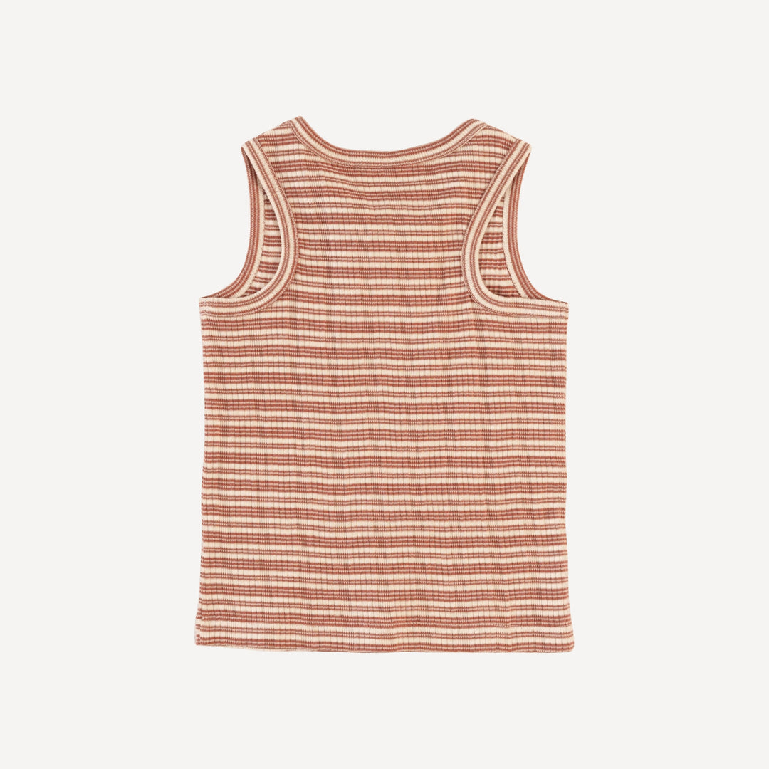 racerback tank | rust stripe | organic cotton multi rib