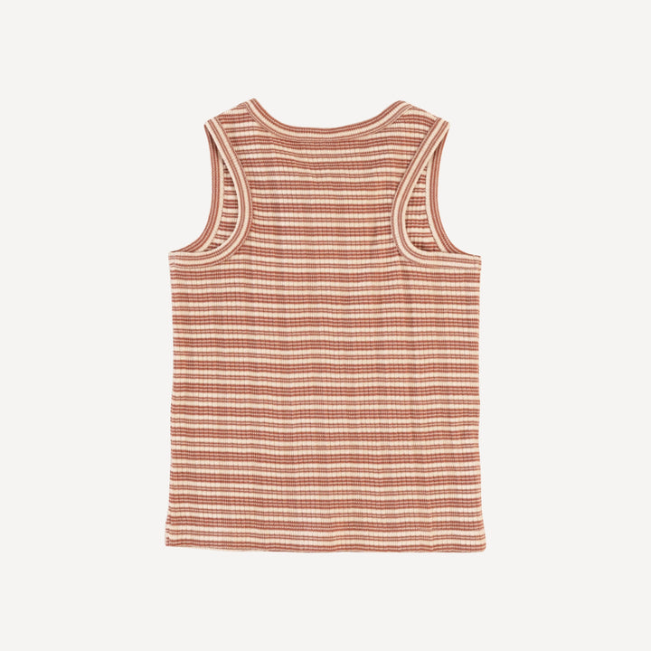 racerback tank | rust stripe | organic cotton multi rib