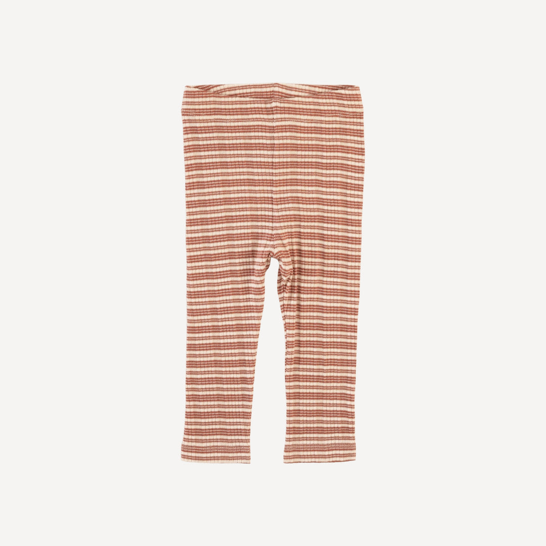 classic skinny legging | rust stripe | organic cotton multi rib