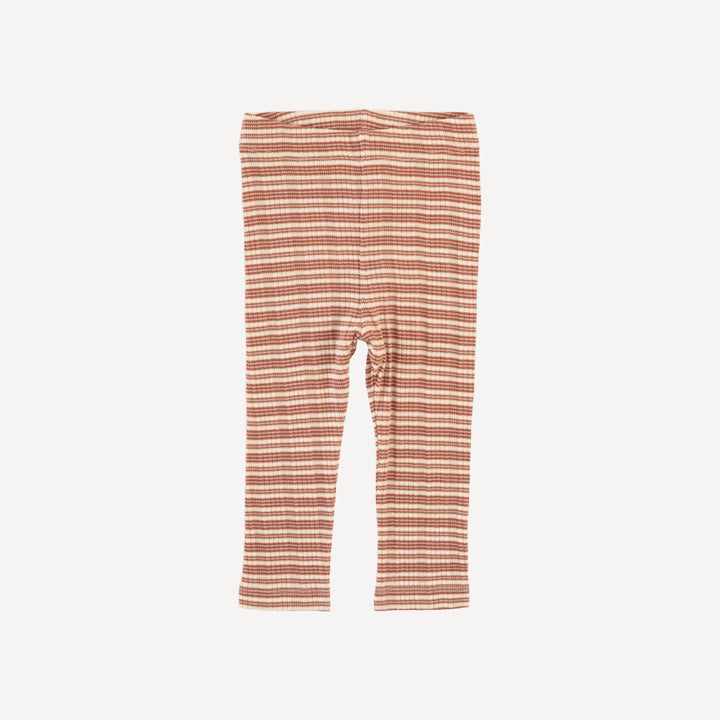 classic skinny legging | rust stripe | organic cotton multi rib