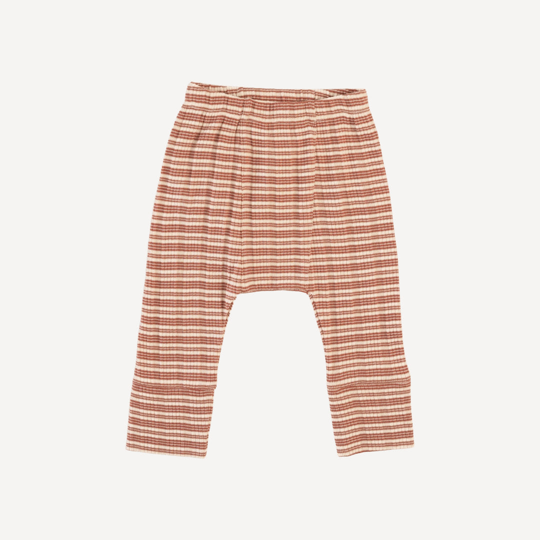 classic panda pant | rust stripe | organic cotton multi rib