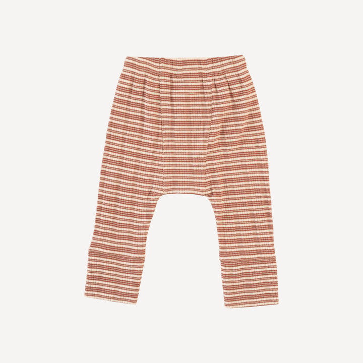 classic panda pant | rust stripe | organic cotton multi rib