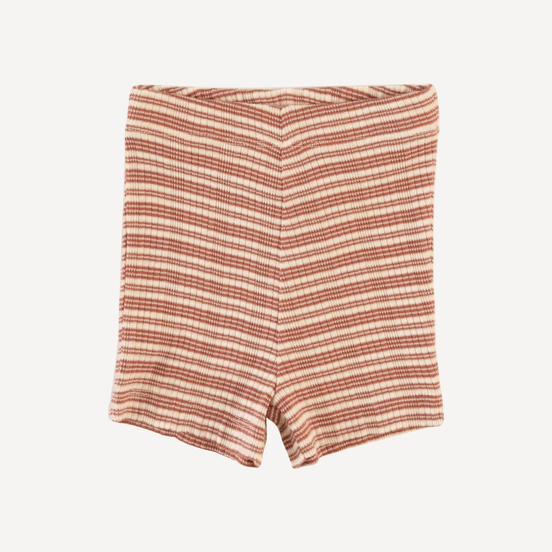 bike short | rust stripe | organic cotton multi rib