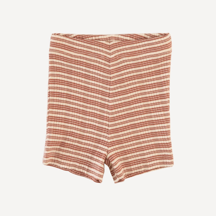 bike short | rust stripe | organic cotton multi rib