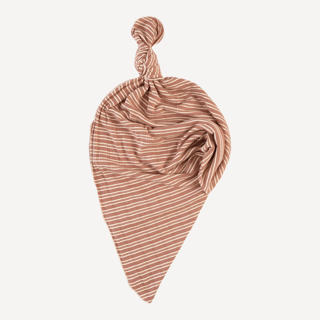 single layer blanket | rust stripe | organic cotton multi rib