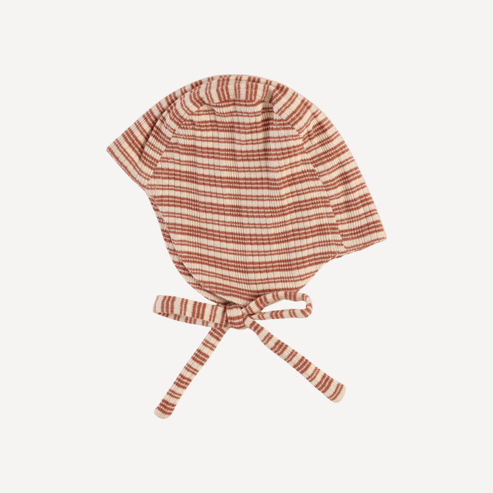 flight hat | rust stripe | organic cotton multi rib