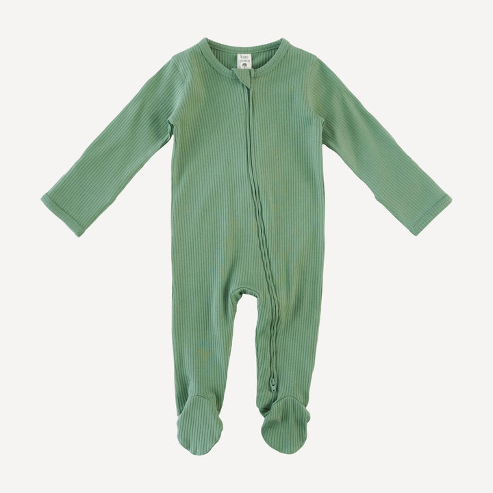 long sleeve two way zipper footie | hedge | organic cotton single rib