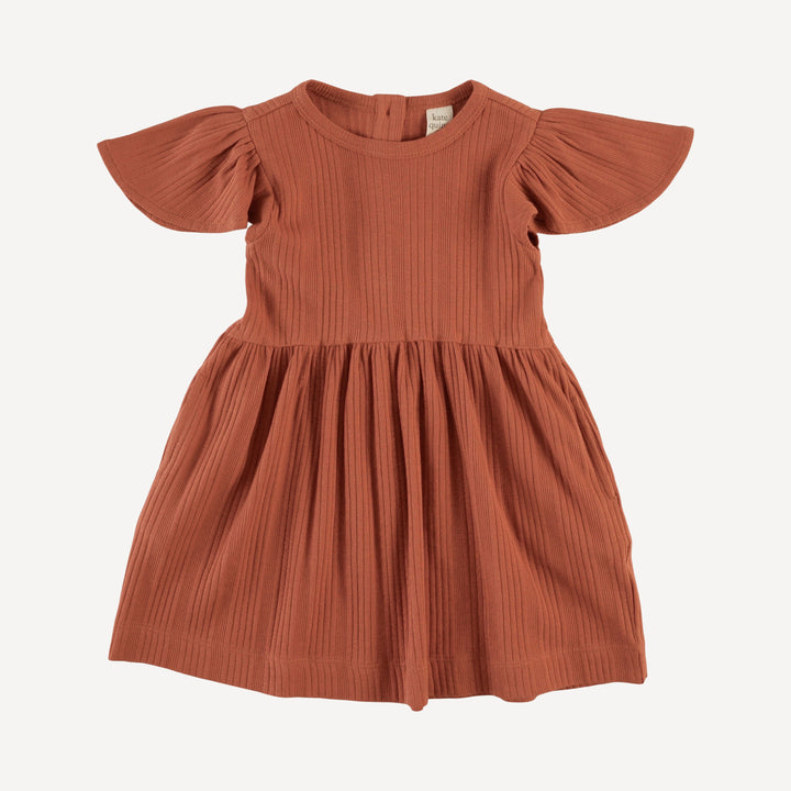 colette dress | rust | organic cotton multi rib