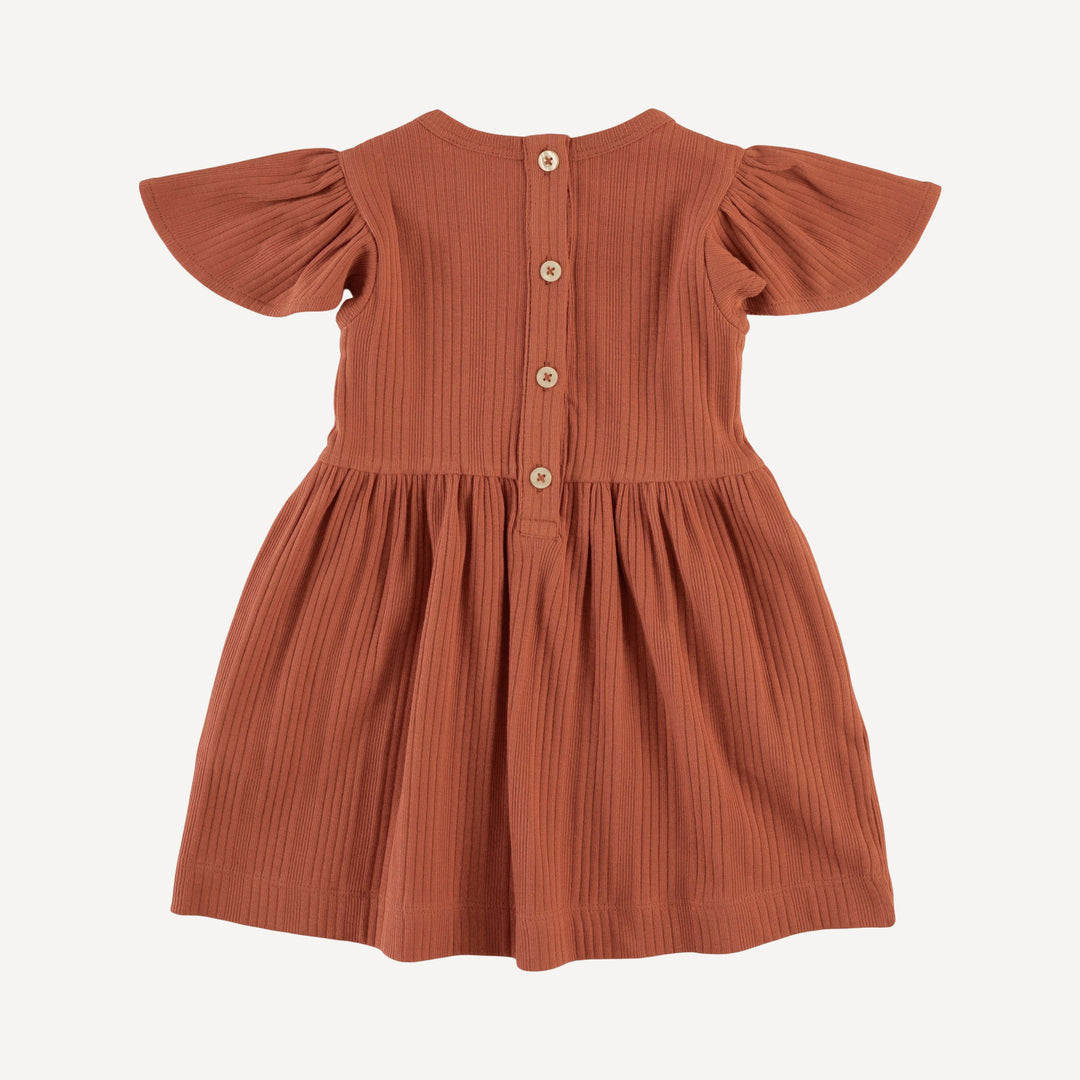 colette dress | rust | organic cotton multi rib