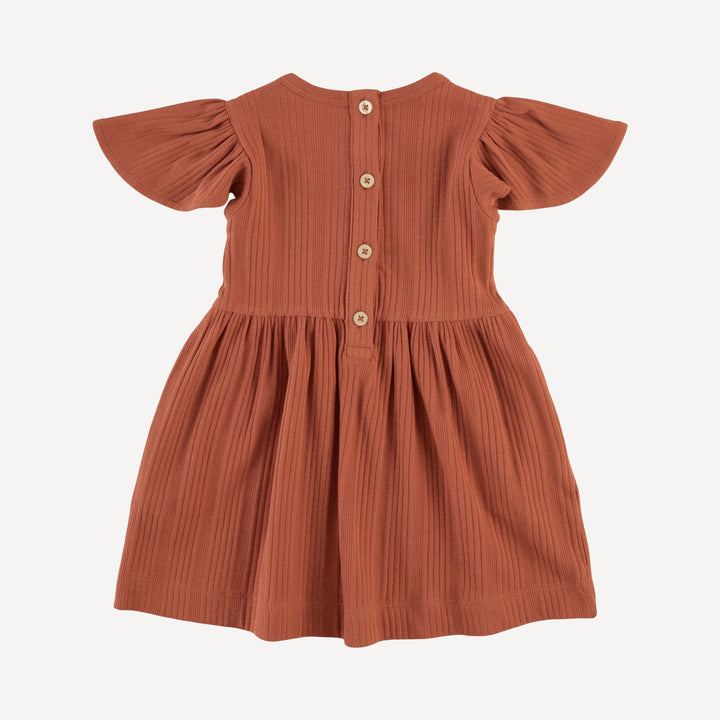 colette dress | rust | organic cotton multi rib