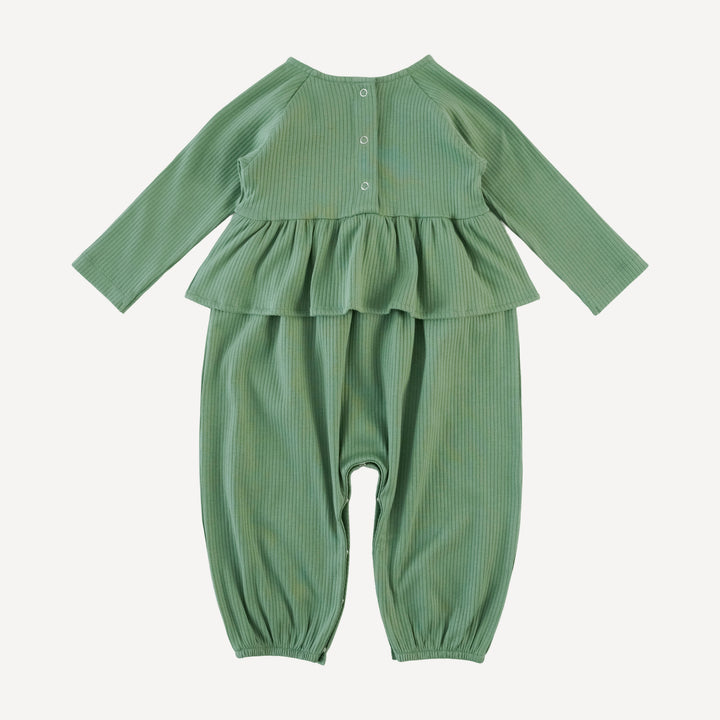 long sleeve ruffle romper | hedge | organic cotton single rib