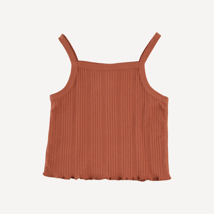 jade short set | rust | organic cotton multi rib