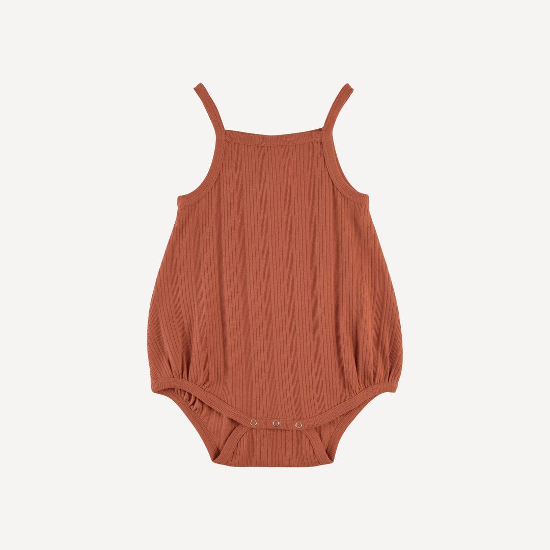 spaghetti strap bubble | rust | organic cotton multi rib