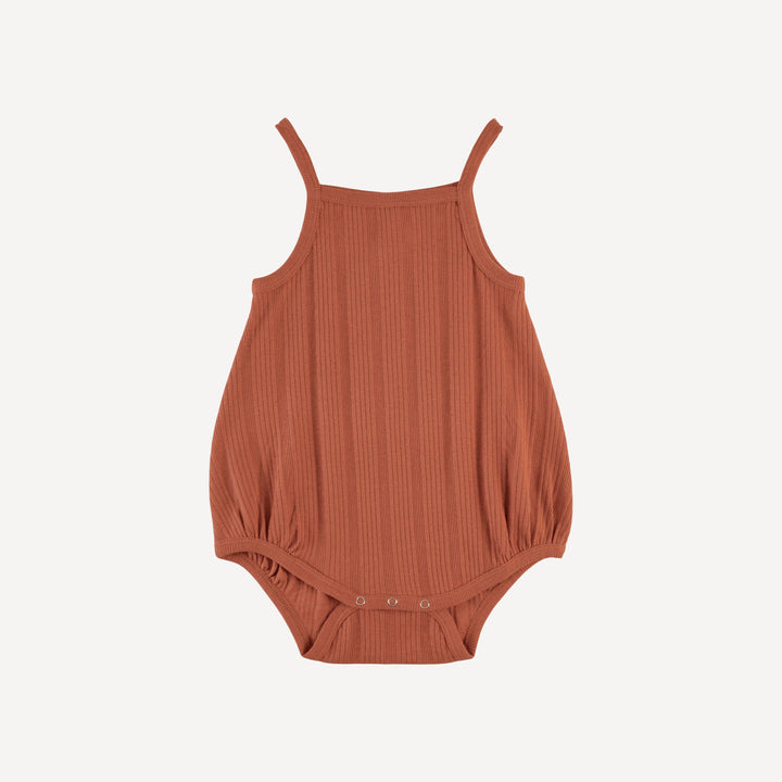 spaghetti strap bubble | rust | organic cotton multi rib