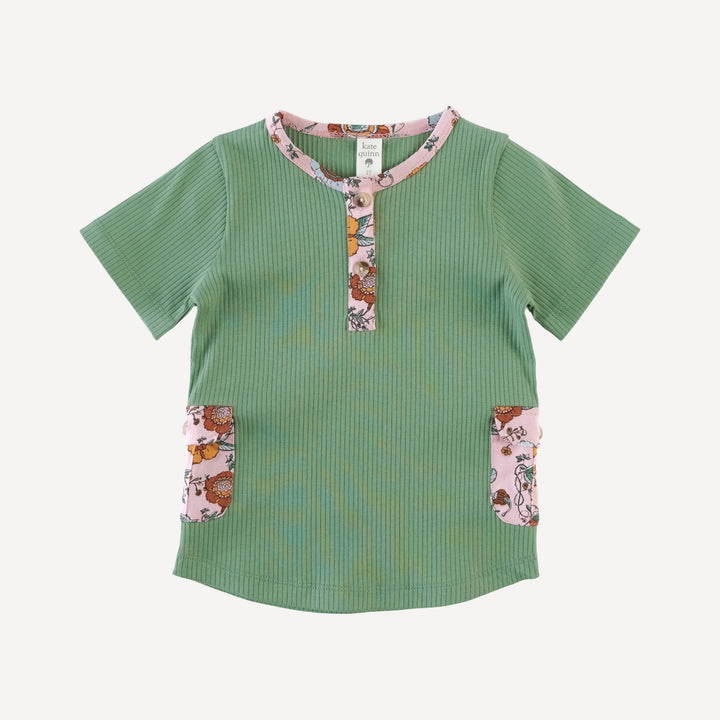 short sleeve cargo pocket tee | hedge | organic cotton single rib