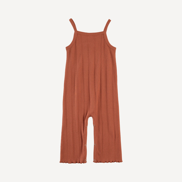 lettuce tank romper | rust | organic cotton multi rib