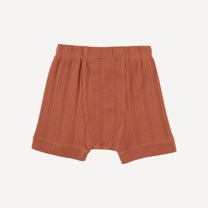 classic panda short | rust | organic cotton multi rib