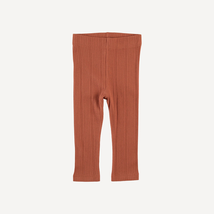 classic skinny legging | rust | organic cotton multi rib