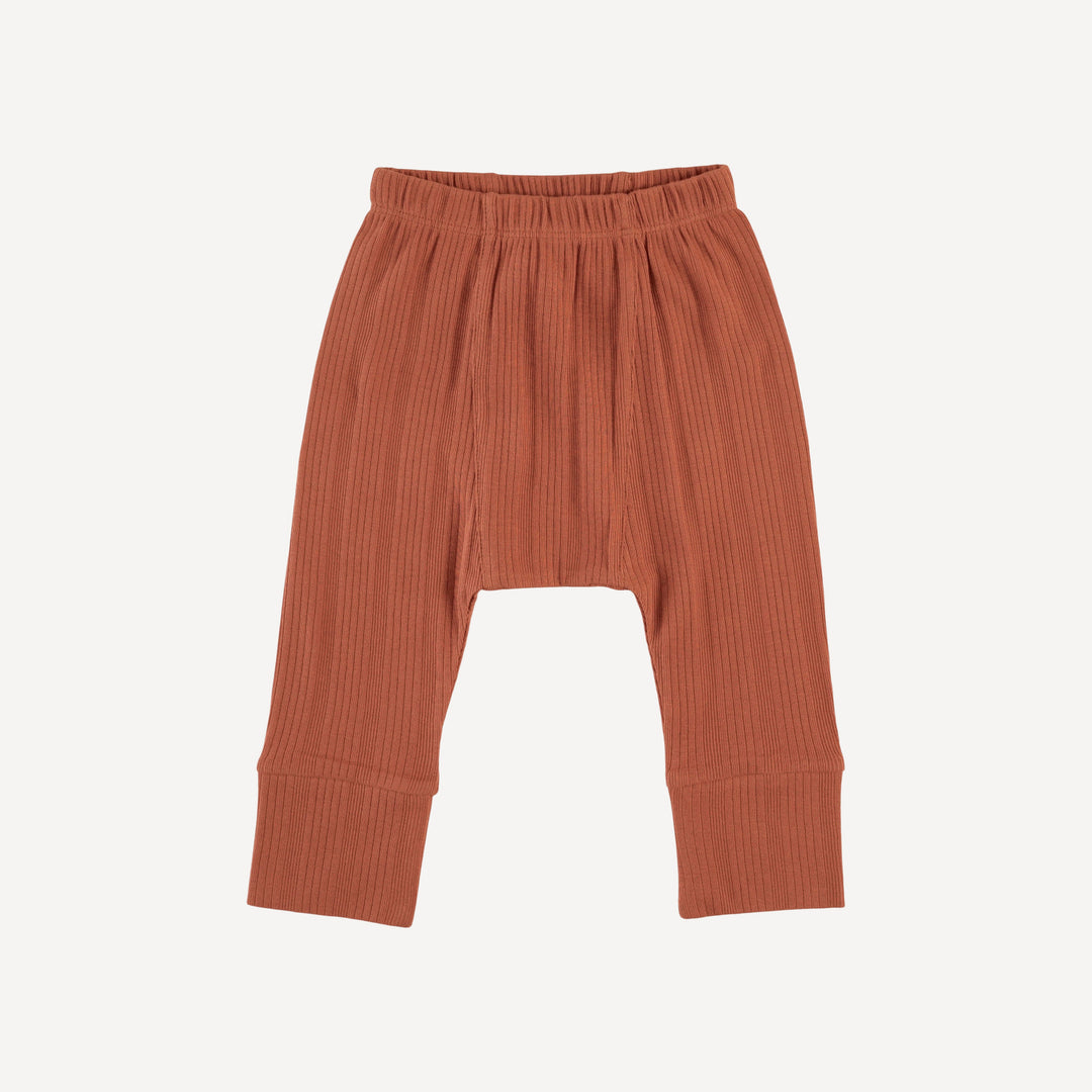 classic panda pant | rust | organic cotton multi rib