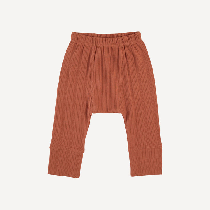 classic panda pant | rust | organic cotton multi rib