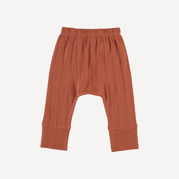 classic panda pant | rust | organic cotton multi rib