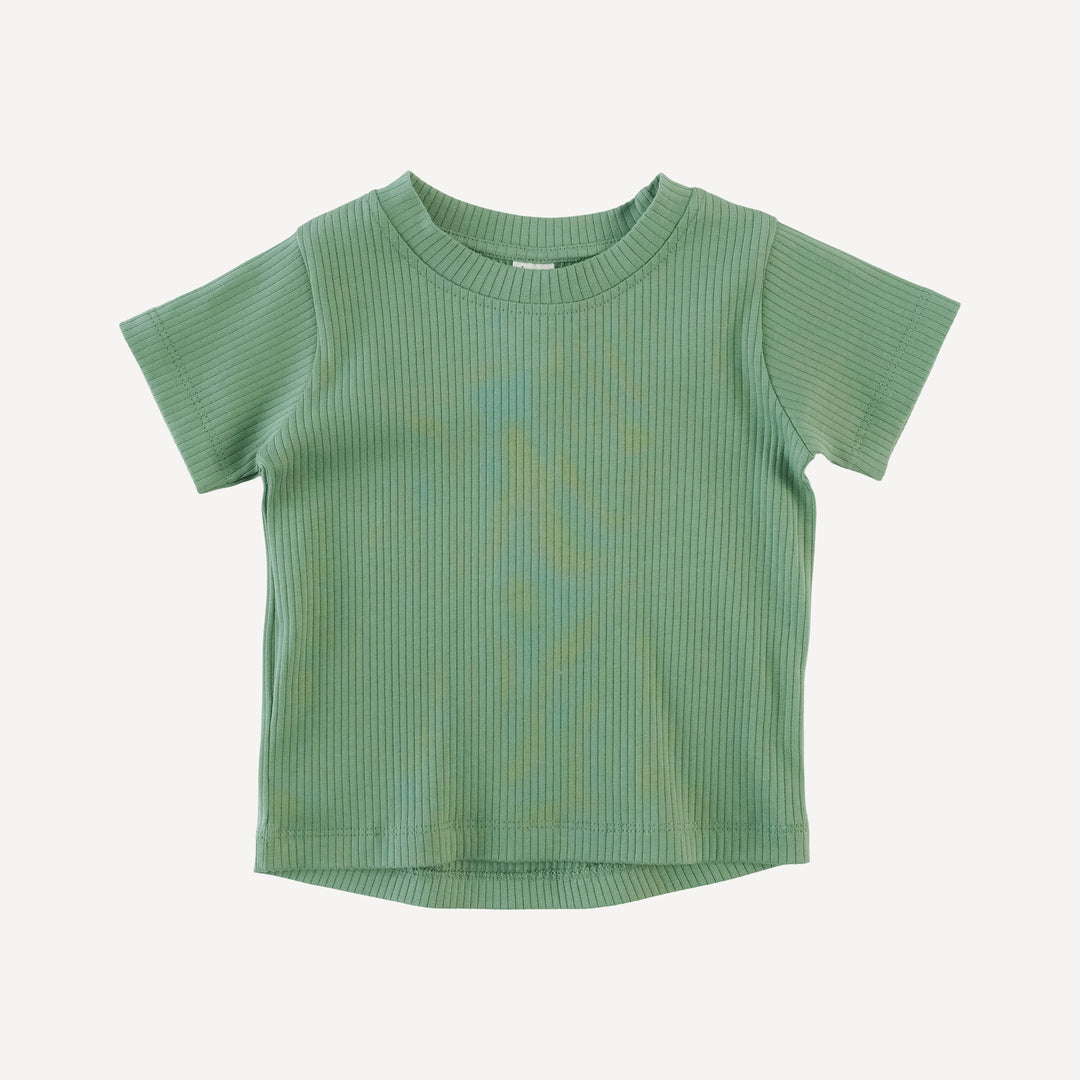 short sleeve essential boxy tee | hedge | organic cotton single rib