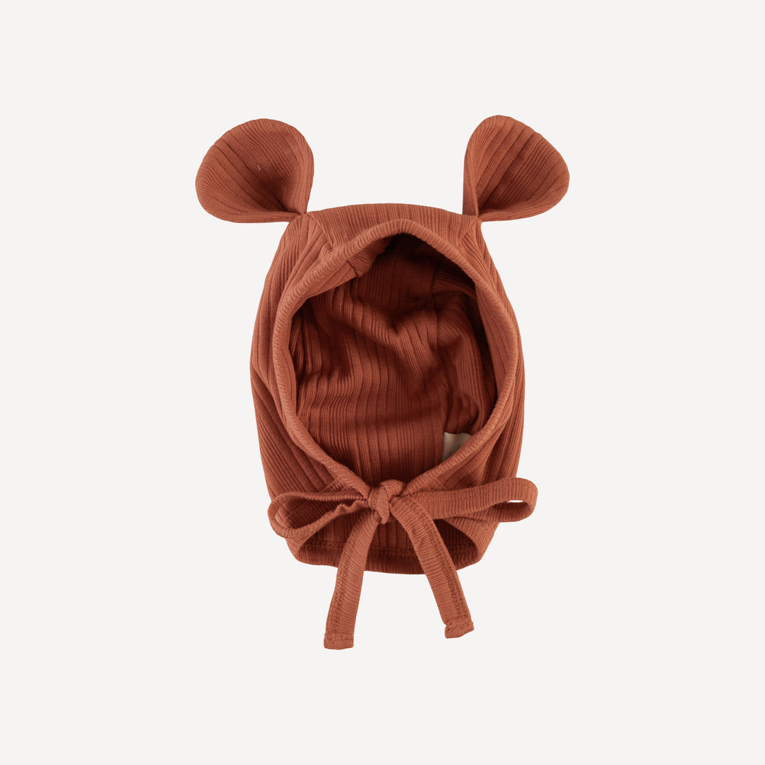 bear hat | rust | organic cotton multi rib