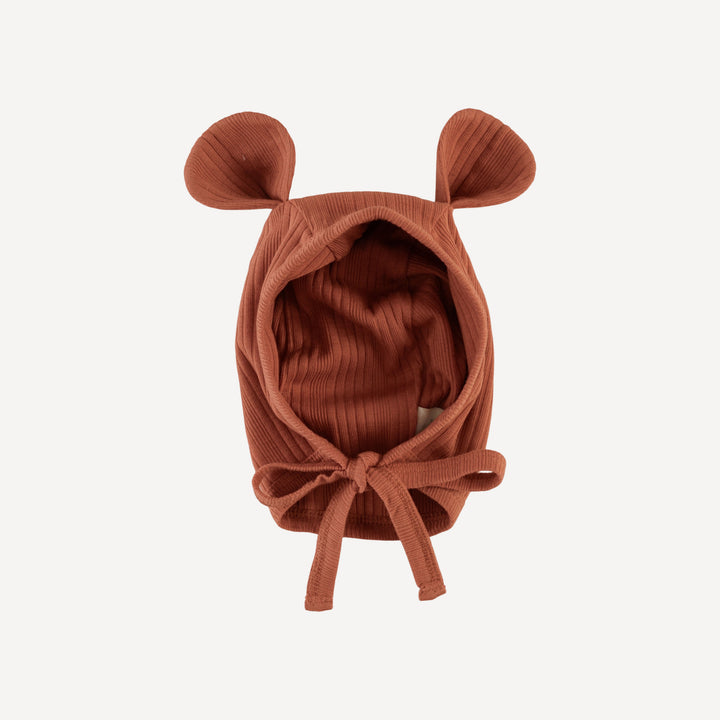 bear hat | rust | organic cotton multi rib