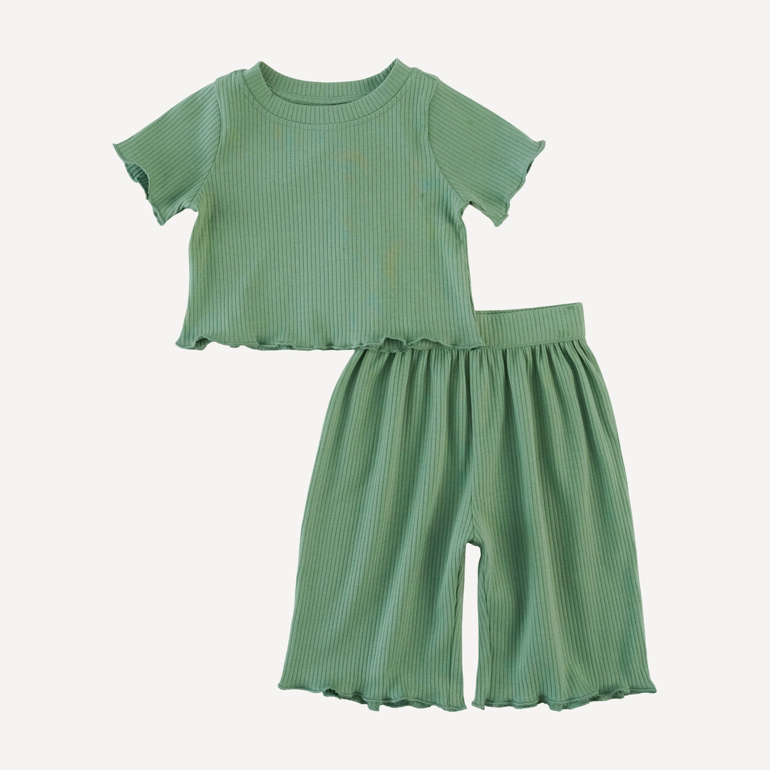 short sleeve jade set | hedge | organic cotton single rib