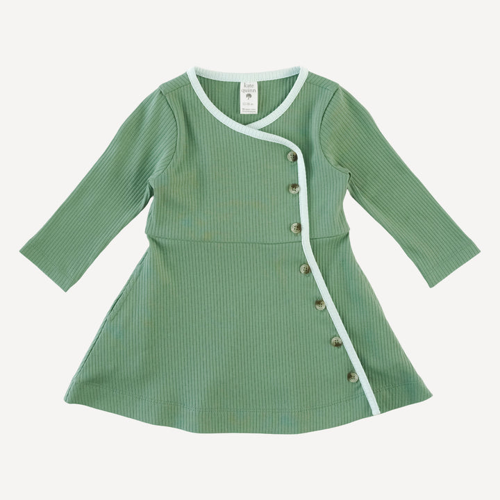 long sleeve button wrap dress | hedge | organic cotton single rib
