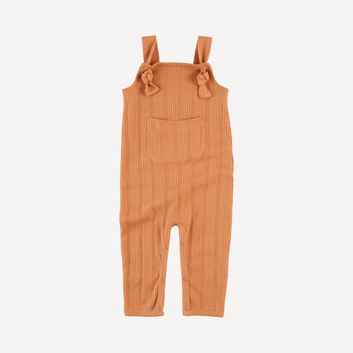 tie pocket overall jumpsuit | butterum | organic cotton multi rib