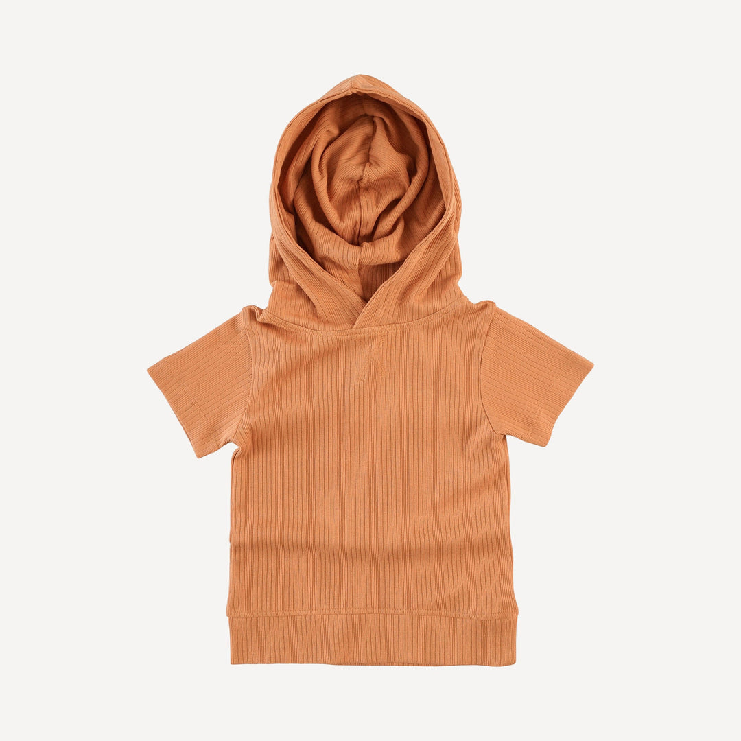 short sleeve essential skinny hoodie | butterum | organic cotton multi rib