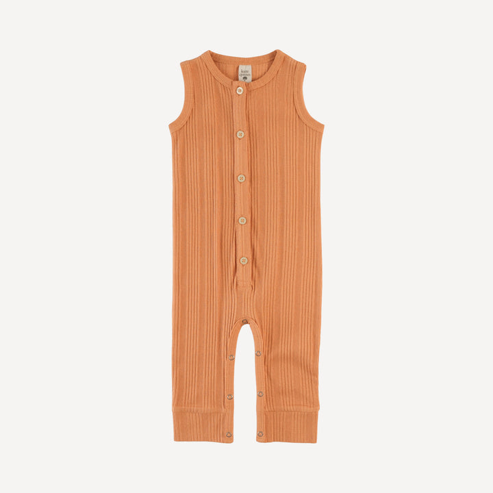 sleeveless button sport jumpsuit | butterum | organic cotton multi rib