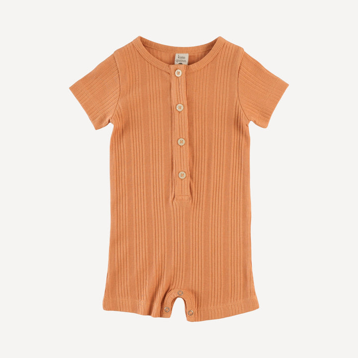 short sleeve union shortie | butterum | organic cotton multi rib