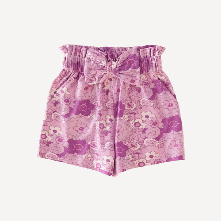 paperbag short | orchid mid-century floral | bamboo