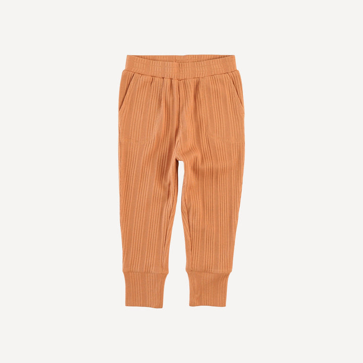 slim sport jogger | butterum | organic cotton multi rib
