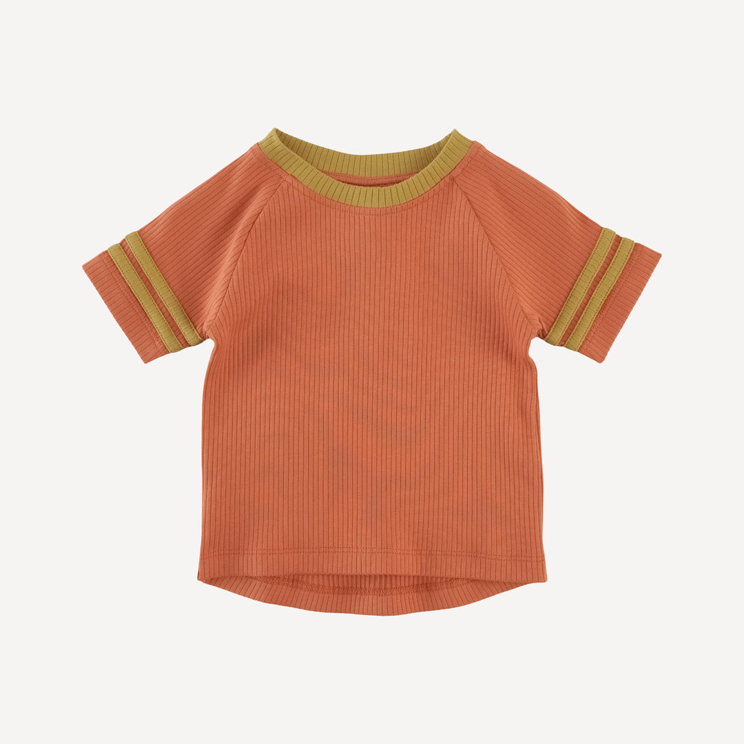 short sleeve football tee | rust | organic cotton single rib