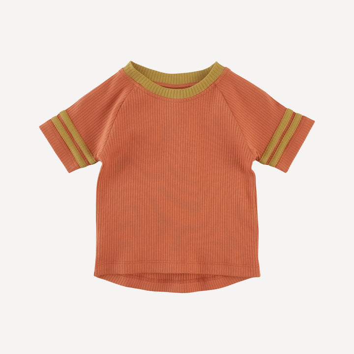 short sleeve football tee | rust | organic cotton single rib