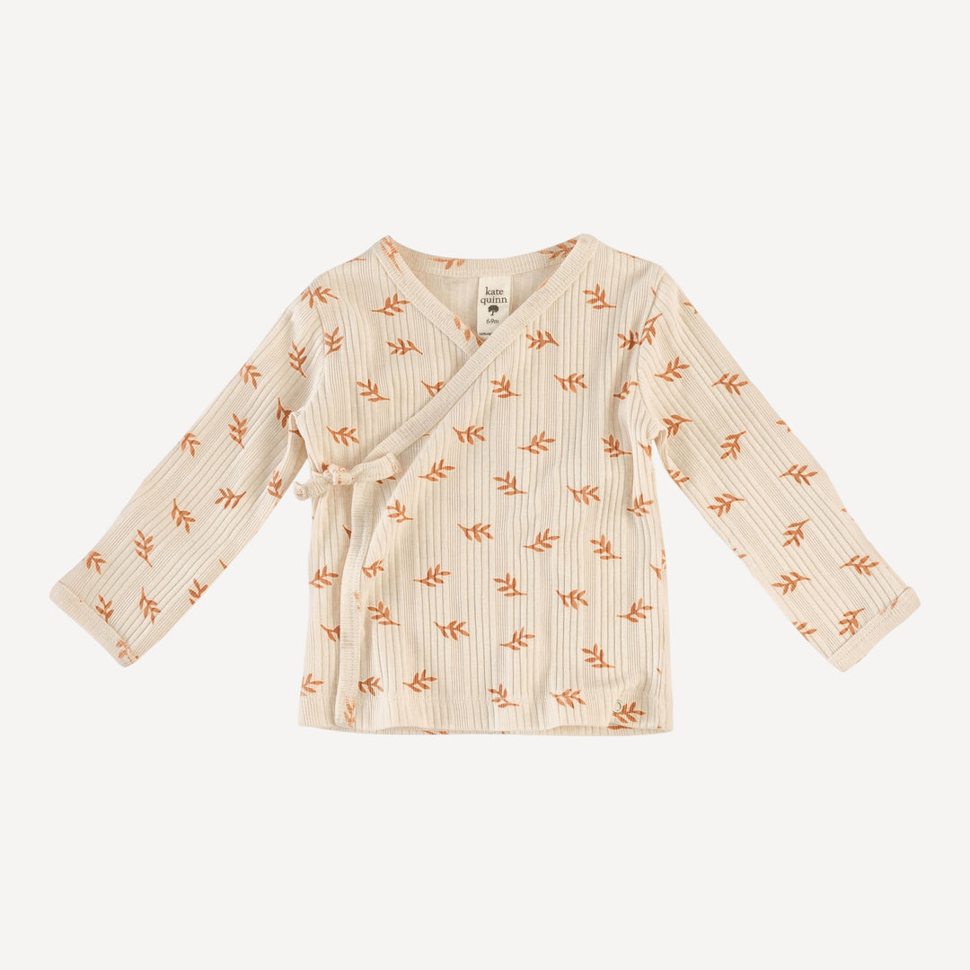 wrap layette set | butterum leaf | organic cotton multi rib