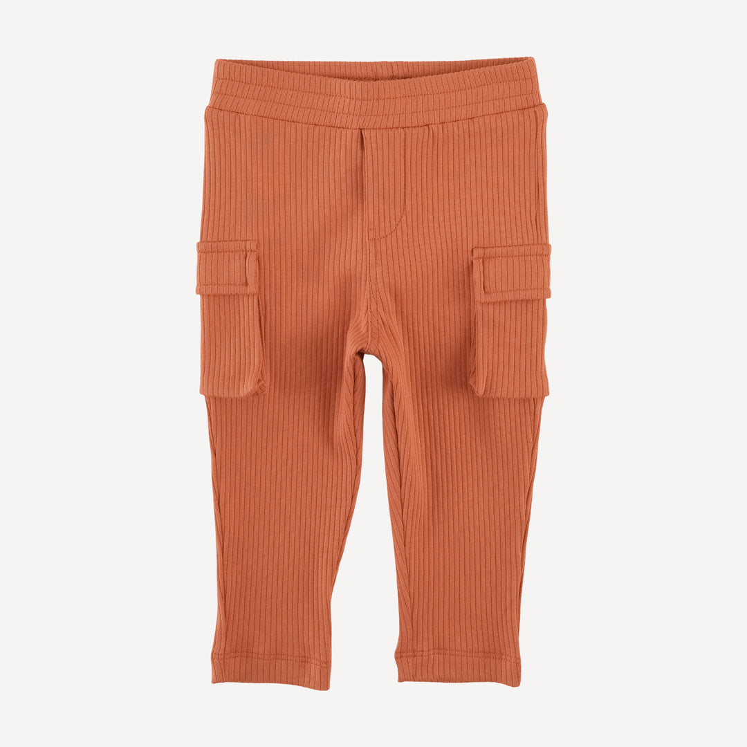 skinny cargo pant | rust | organic cotton single rib