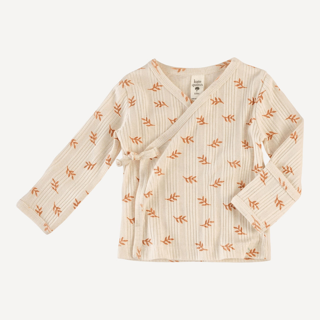 wrap layette set | butterum leaf | organic cotton multi rib