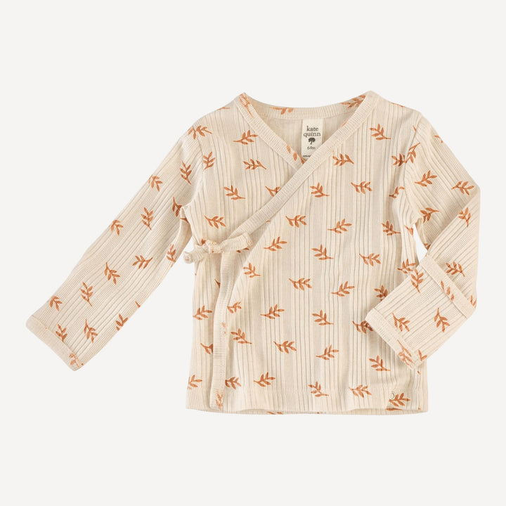 wrap layette set | butterum leaf | organic cotton multi rib