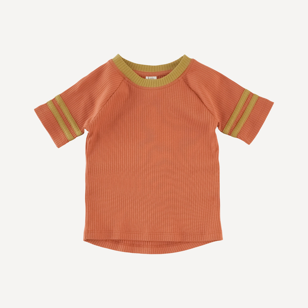 short sleeve football set | rust | organic cotton single rib