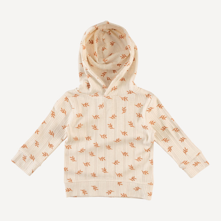 long sleeve essential skinny hoodie | butterum leaf | organic cotton multi rib