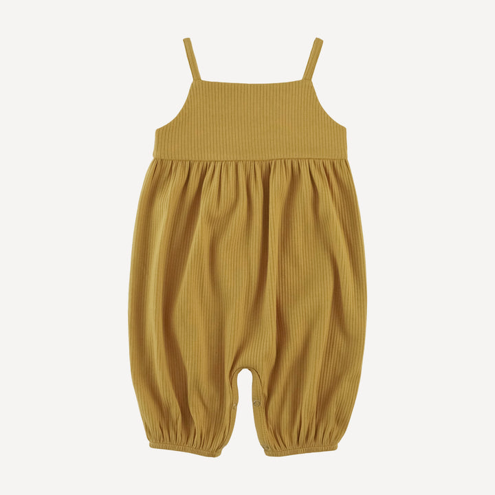 skinny strap jumpsuit | honey mustard | organic cotton single rib