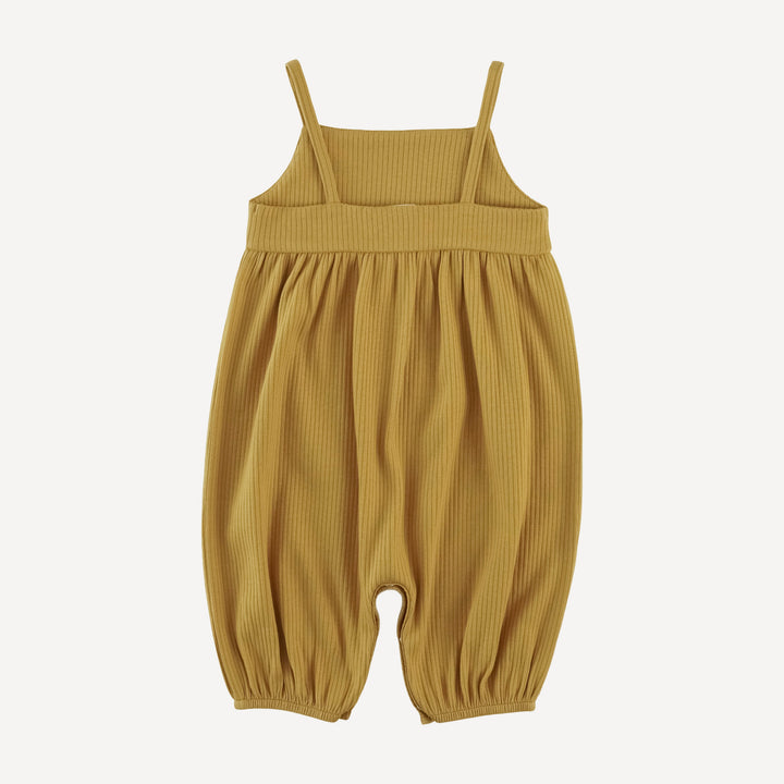 skinny strap jumpsuit | honey mustard | organic cotton single rib