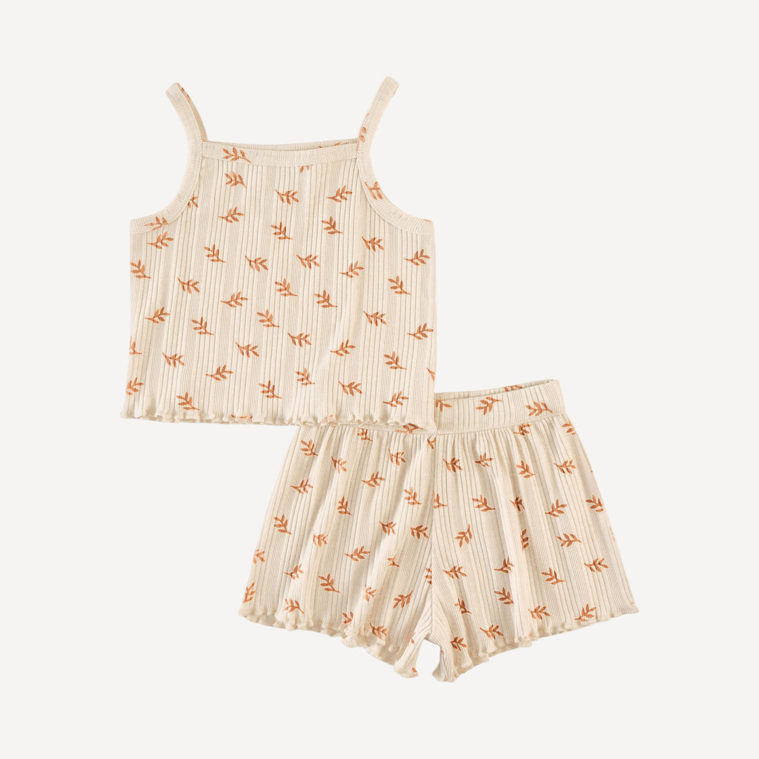 jade short set | butterum leaf | organic cotton multi rib