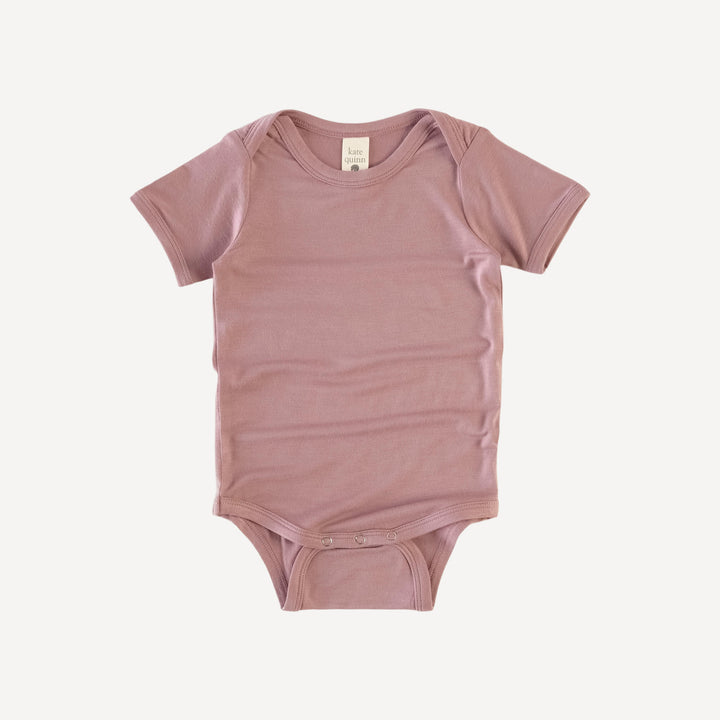 short sleeve lap neck bodysuit | rosewood | lenzing modal