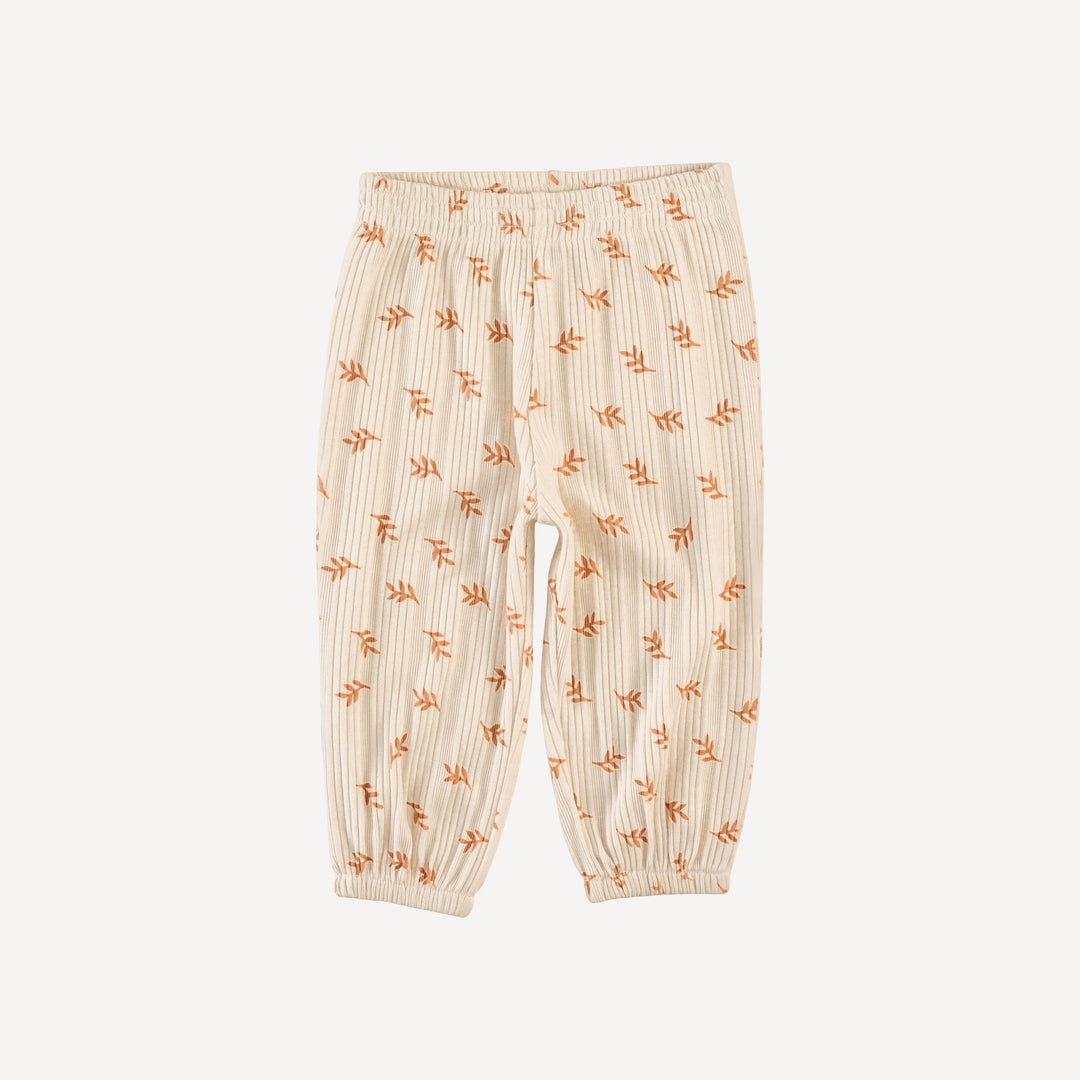 short sleeve relaxed jogger set | butterum leaf | organic cotton multi rib