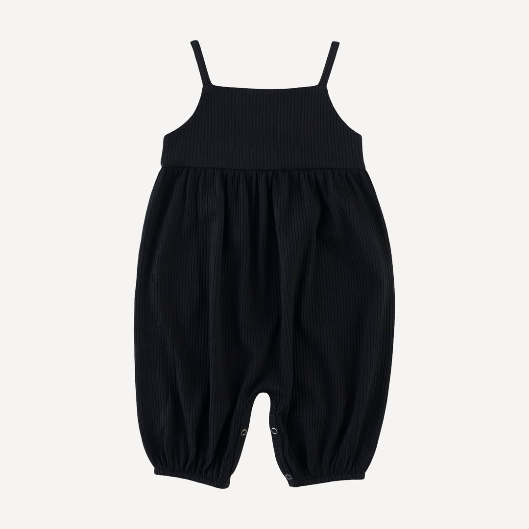 skinny strap jumpsuit | black | organic cotton single rib